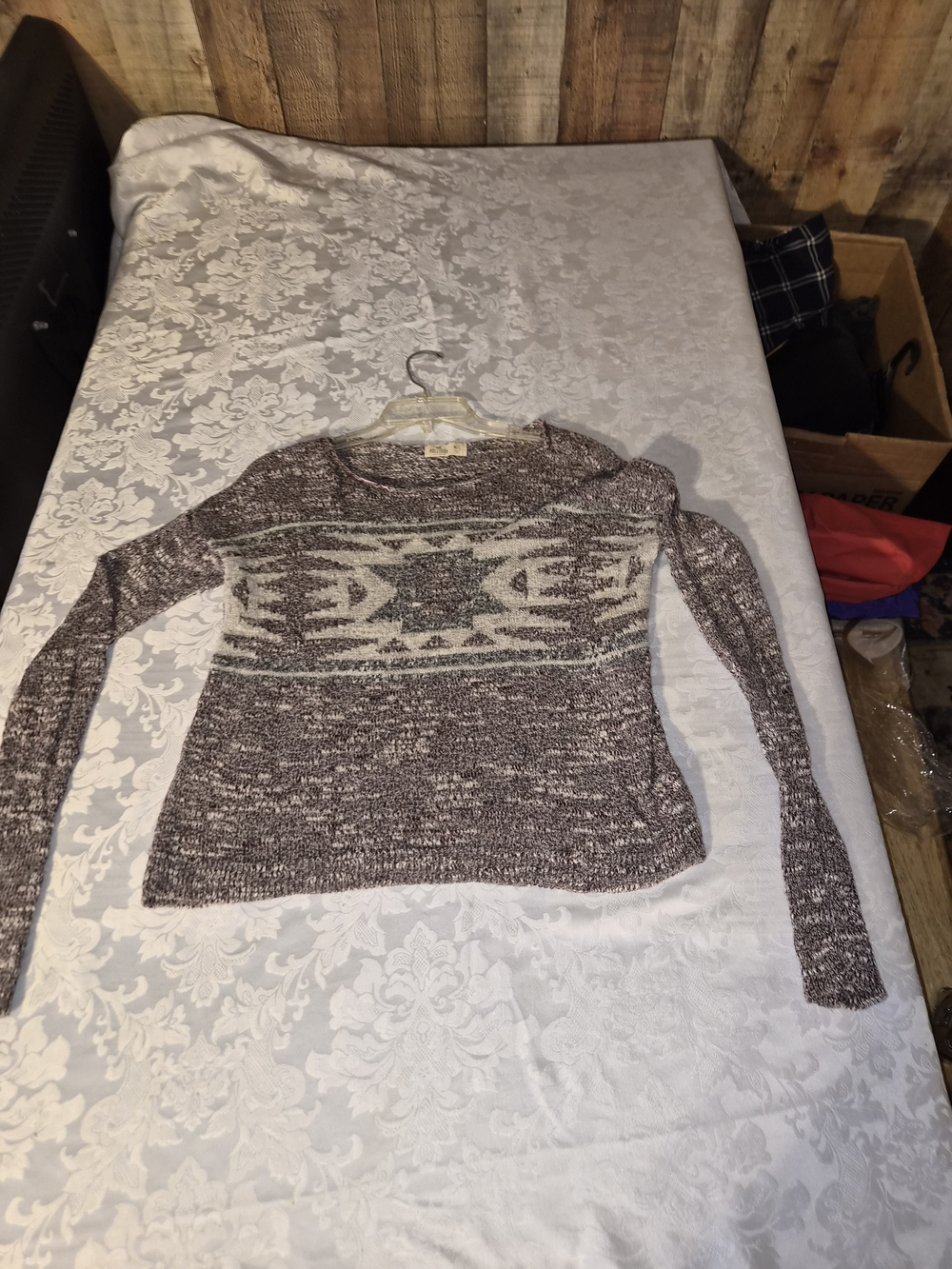 Patterned Knit Sweater - Women
